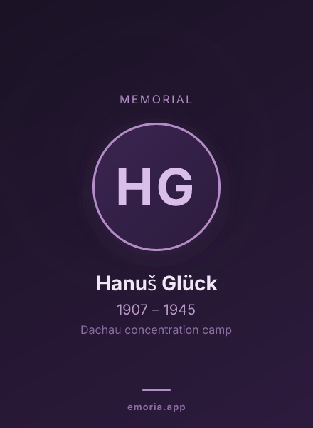 Memorial portrait of Hanuš Glück