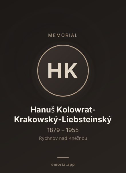 Memorial portrait of Hanuš Kolowrat-Krakowský-Liebsteinský