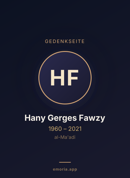 Gedenkportrait von Hany Gerges Fawzy