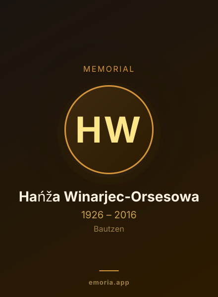Memorial portrait of Hańža Winarjec-Orsesowa