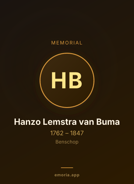 Memorial portrait of Hanzo Lemstra van Buma