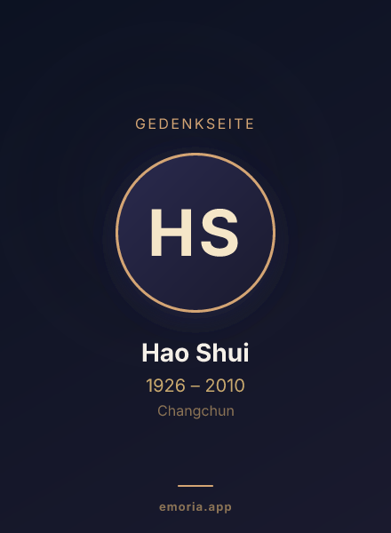 Gedenkportrait von Hao Shui