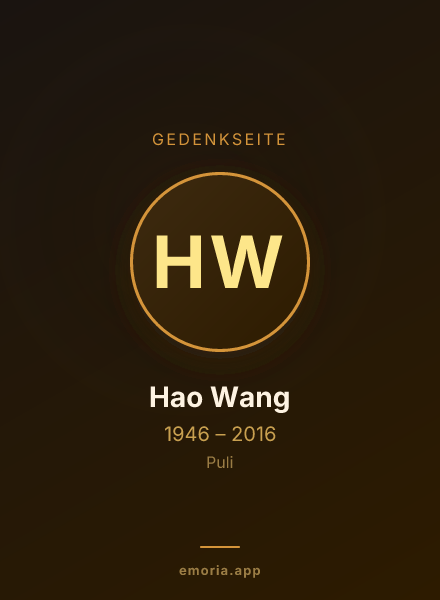Gedenkportrait von Hao Wang
