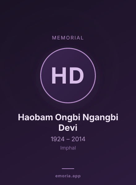 Memorial portrait of Haobam Ongbi Ngangbi Devi