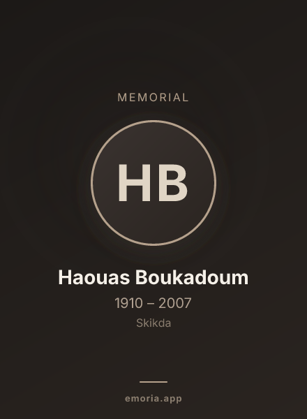 Memorial portrait of Haouas Boukadoum