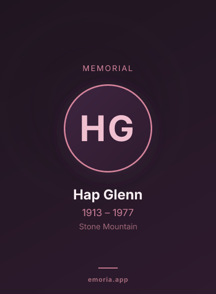 Memorial portrait of Hap Glenn