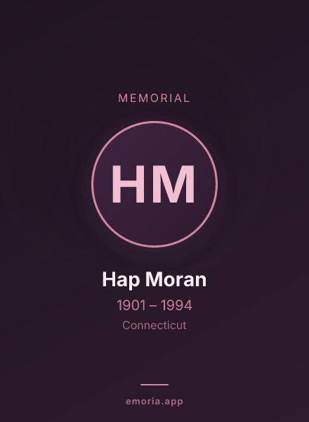 Memorial portrait of Hap Moran
