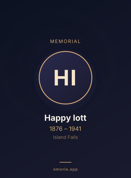 Memorial portrait of Happy Iott