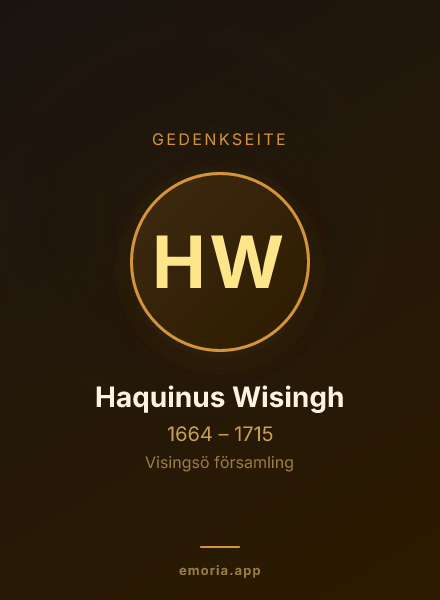 Gedenkportrait von Haquinus Wisingh