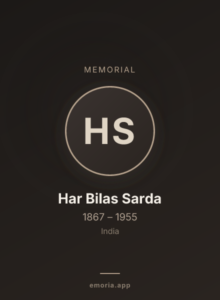 Memorial portrait of Har Bilas Sarda
