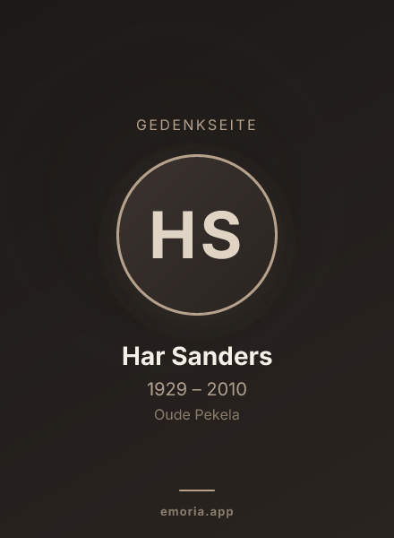 Gedenkportrait von Har Sanders