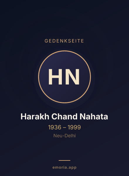 Gedenkportrait von Harakh Chand Nahata