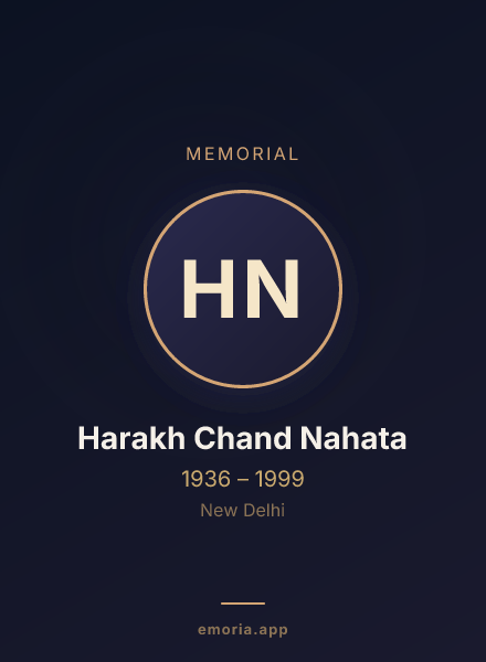 Memorial portrait of Harakh Chand Nahata