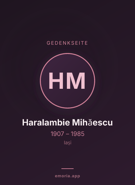 Gedenkportrait von Haralambie Mihăescu