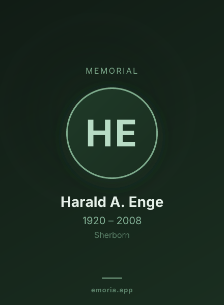 Memorial portrait of Harald A. Enge