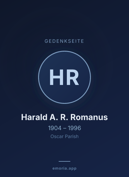 Gedenkportrait von Harald A. R. Romanus