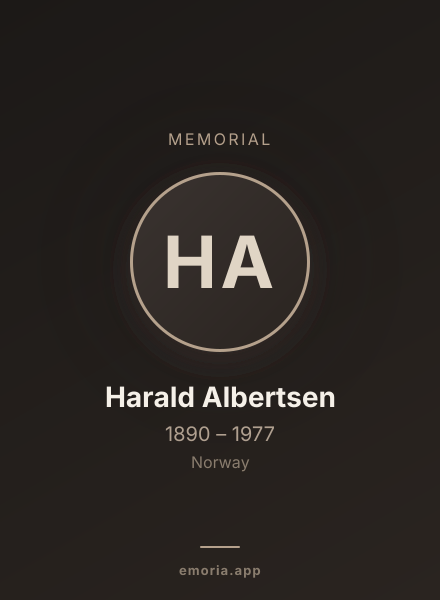 Memorial portrait of Harald Albertsen