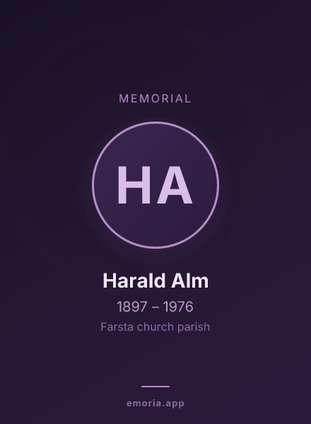 Memorial portrait of Harald Alm