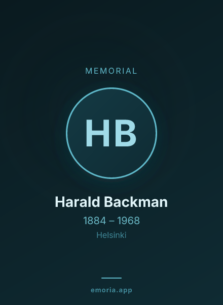 Memorial portrait of Harald Backman