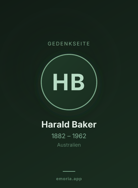 Gedenkportrait von Harald Baker