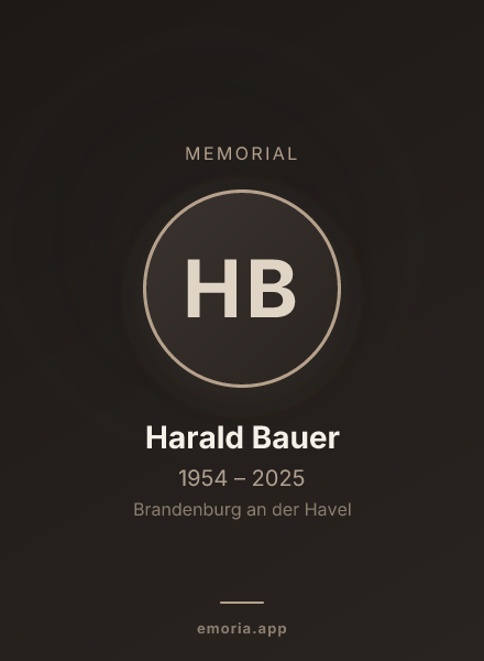 Memorial portrait of Harald Bauer
