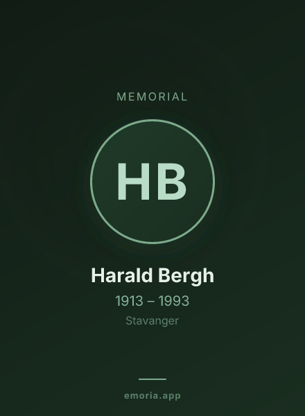 Memorial portrait of Harald Bergh
