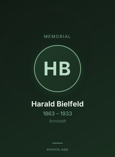 Memorial portrait of Harald Bielfeld