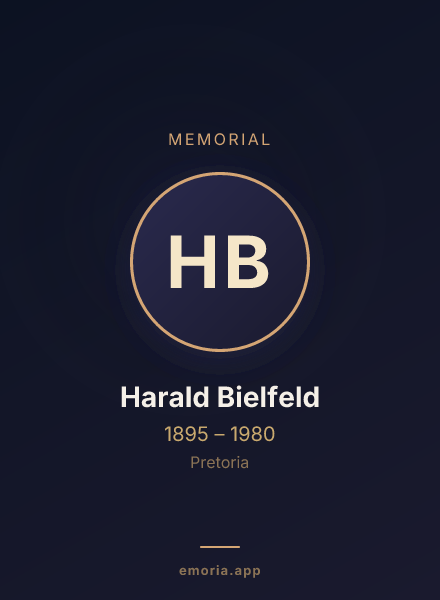 Memorial portrait of Harald Bielfeld