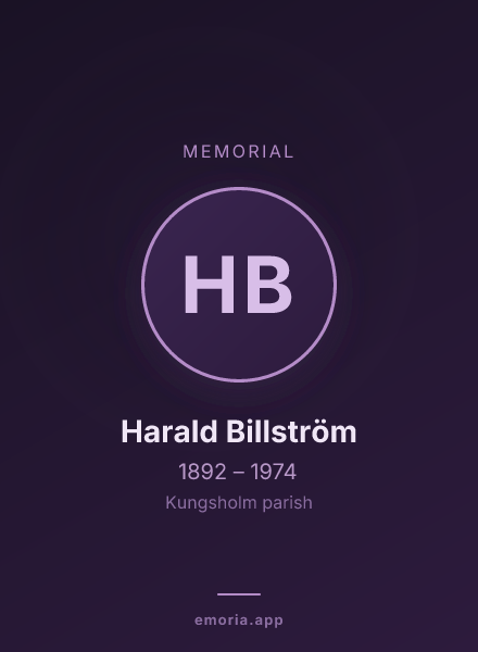 Memorial portrait of Harald Billström