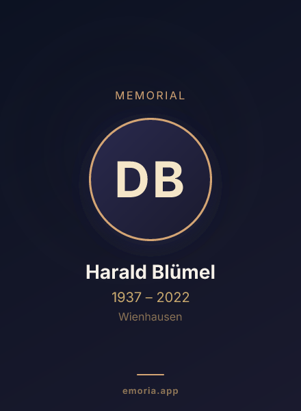 Memorial portrait of Dr. Harald Blümel