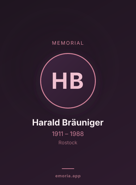 Memorial portrait of Harald Bräuniger