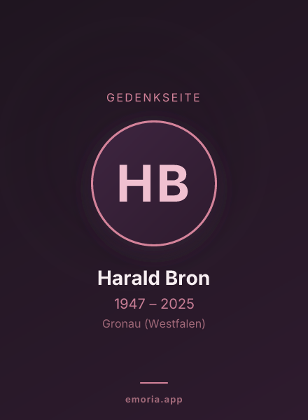 Gedenkportrait von Harald Bron