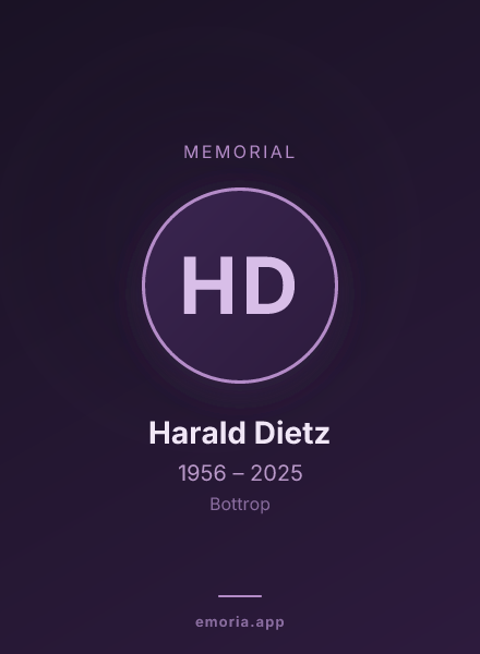 Memorial portrait of Harald Dietz