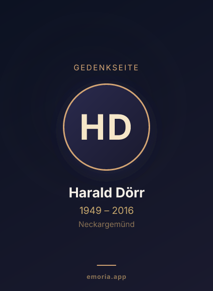 Gedenkportrait von Harald Dörr
