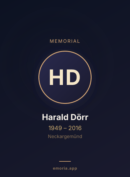 Memorial portrait of Harald Dörr