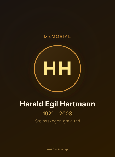 Memorial portrait of Harald Egil Hartmann