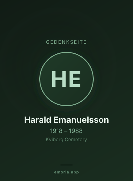 Gedenkportrait von Harald Emanuelsson