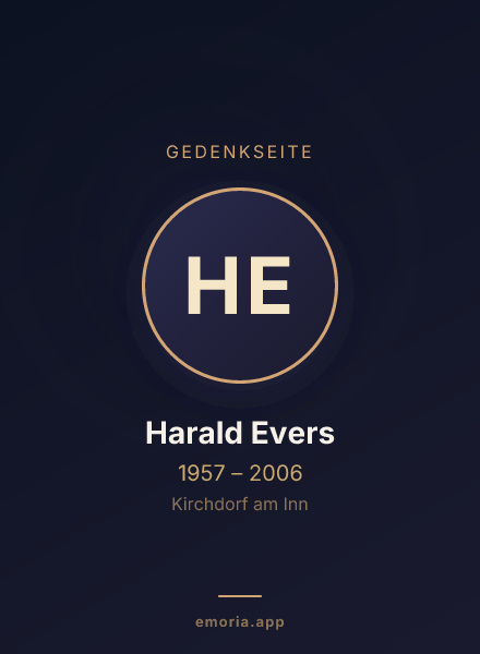 Gedenkportrait von Harald Evers