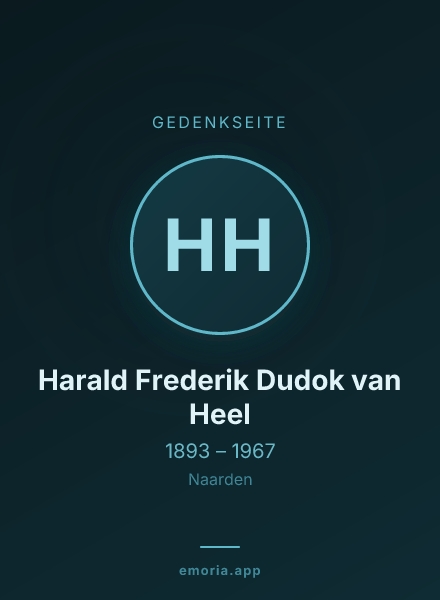 Gedenkportrait von Harald Frederik Dudok van Heel