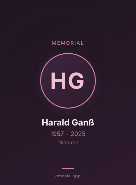 Memorial portrait of Harald Ganß