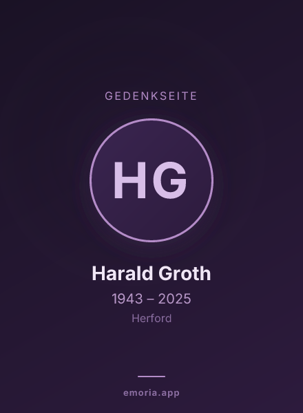 Gedenkportrait von Harald Groth