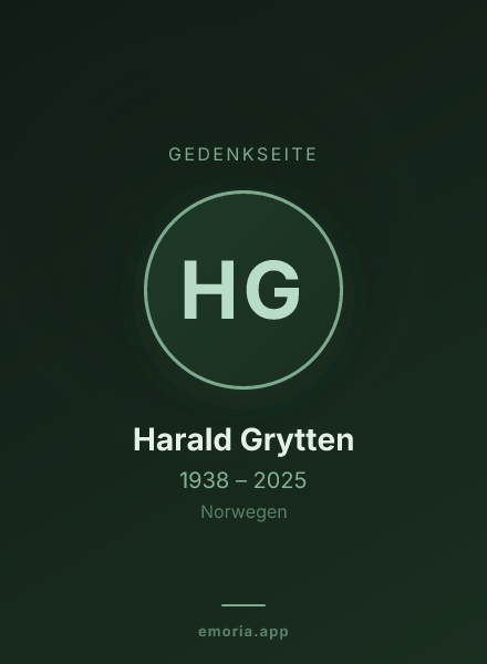 Gedenkportrait von Harald Grytten