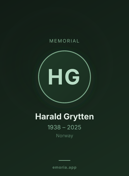Memorial portrait of Harald Grytten