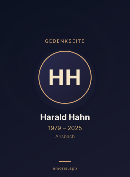 Gedenkportrait von Harald Hahn