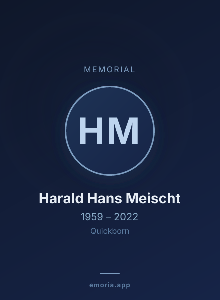Memorial portrait of Harald Hans Meischt