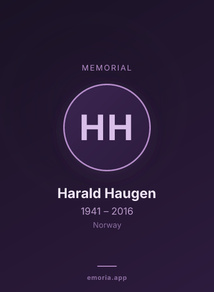 Memorial portrait of Harald Haugen