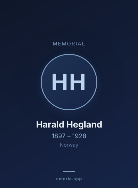 Memorial portrait of Harald Hegland