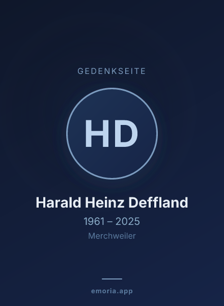 Gedenkportrait von Harald Heinz Deffland