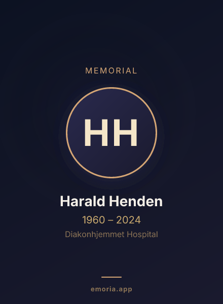 Memorial portrait of Harald Henden