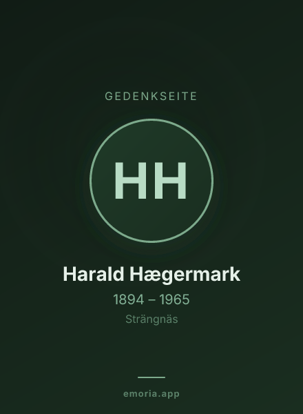 Gedenkportrait von Harald Hægermark